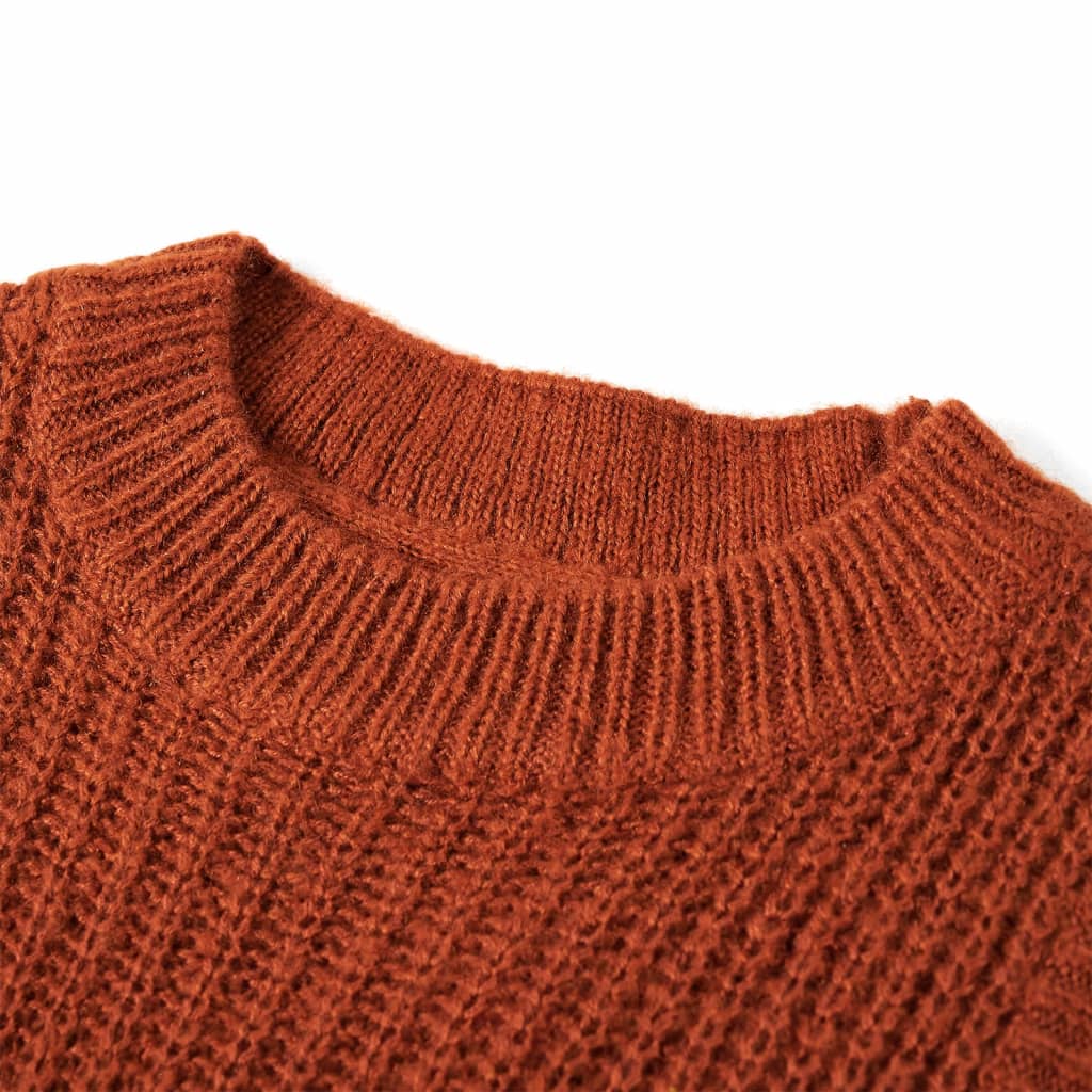 VidaXL Spencer enfant tricoté 116 couleur cognac