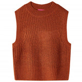 VidaXL Spencer enfant tricoté 140 couleur cognac