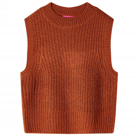 VidaXL Spencer enfant tricoté 140 couleur cognac