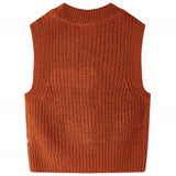 VidaXL Spencer enfant tricoté 140 couleur cognac