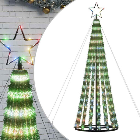 VidaXL Cône lumineux 275 LED multicolores 180 cm