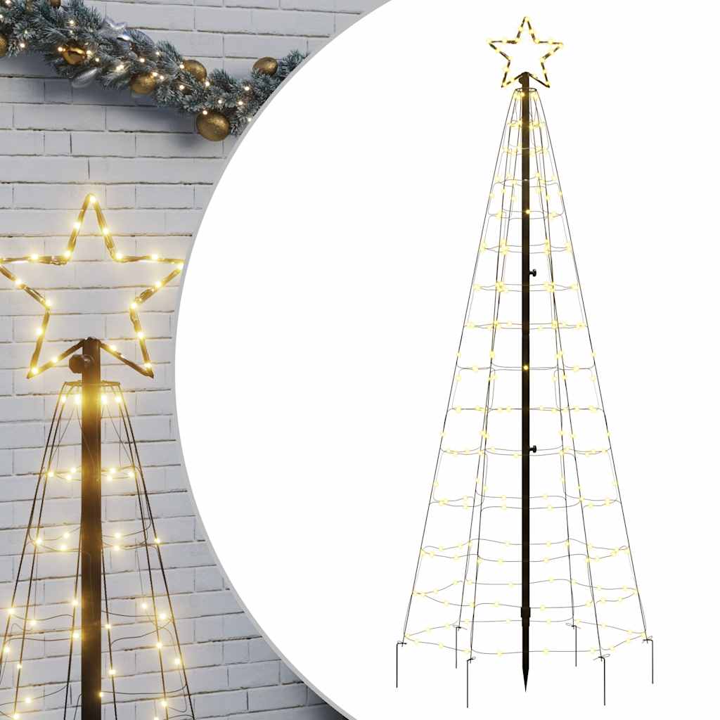 VidaXL Sapin de Noël LED avec piquets 220 LED blanc chaud 180 cm
