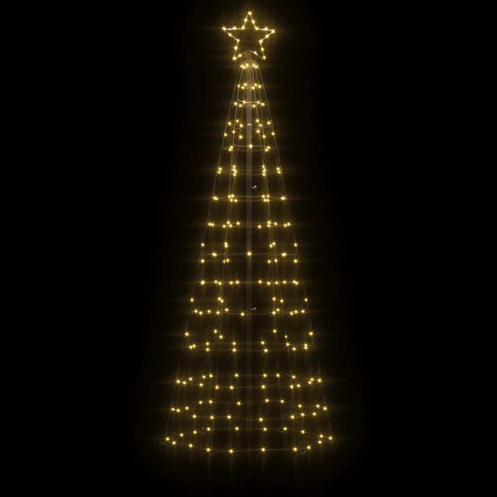 VidaXL Sapin de Noël LED avec piquets 220 LED blanc chaud 180 cm
