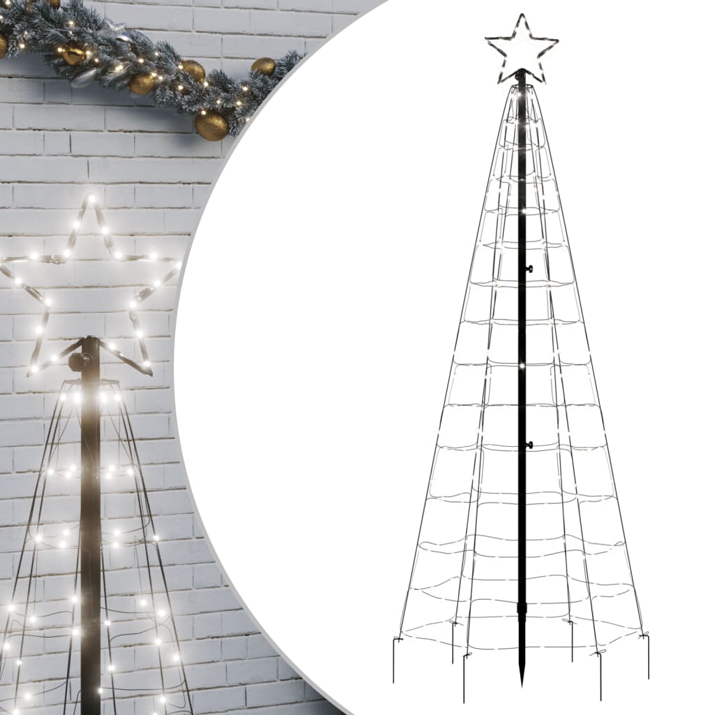 VidaXL Cône lumineux avec piquets de terre 220 LED blanc froid 180 cm