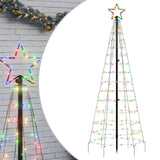 VidaXL Sapin de Noël LED avec pointes 220 LED colorées 180 cm