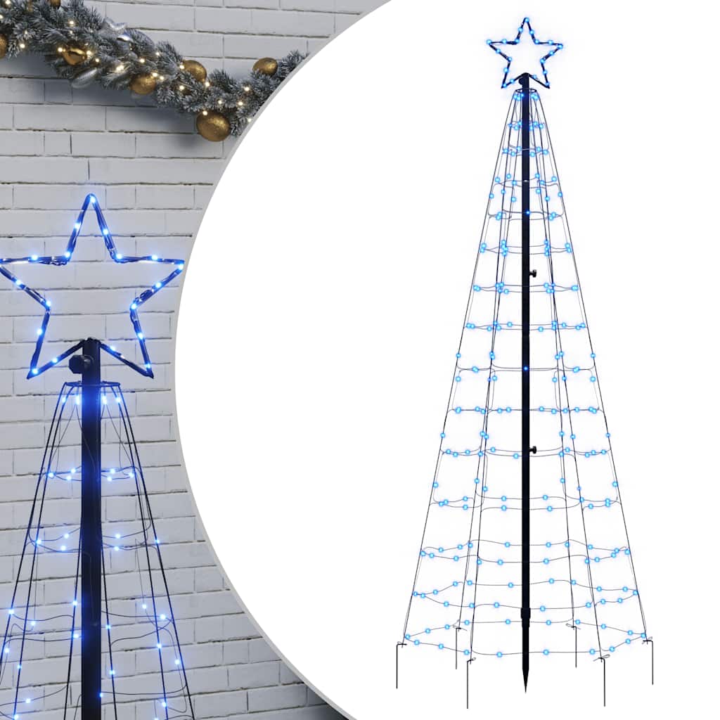 VidaXL Cône lumineux avec piquets de terre 220 LED bleues 180 cm