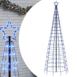 VidaXL Cône lumineux avec piquets de terre 570 LED bleues 300 cm