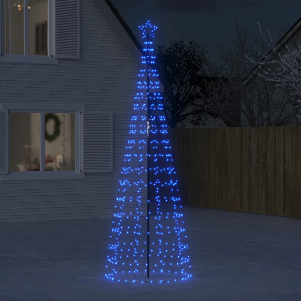 VidaXL Cône lumineux avec piquets de terre 570 LED bleues 300 cm