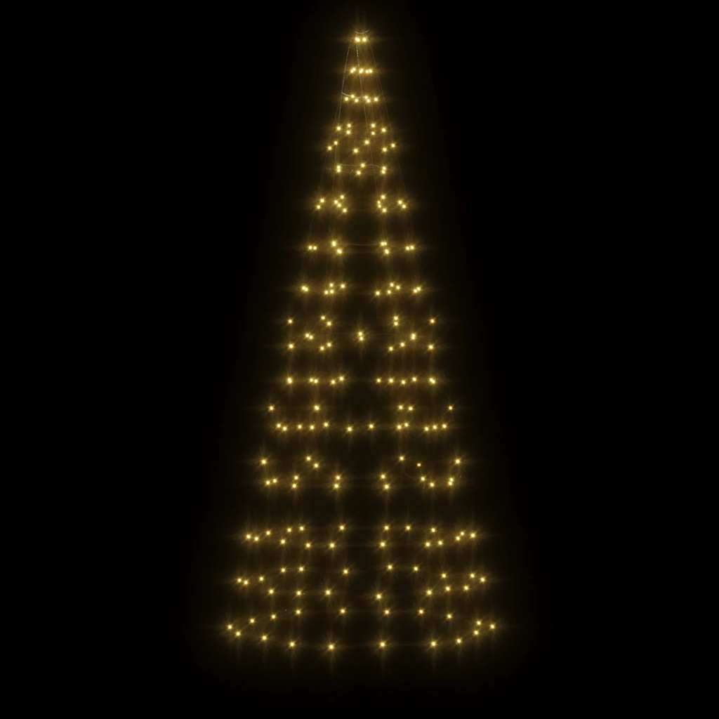 Vidaxxl Sapin de Noël LED sur mât 200 LED blanc chaud 180 cm