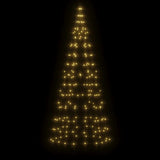 Vidaxxl Sapin de Noël LED sur mât 200 LED blanc chaud 180 cm