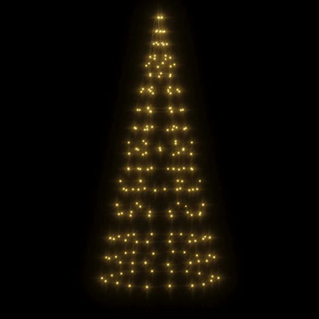 Vidaxxl Sapin de Noël LED sur mât 200 LED blanc chaud 180 cm