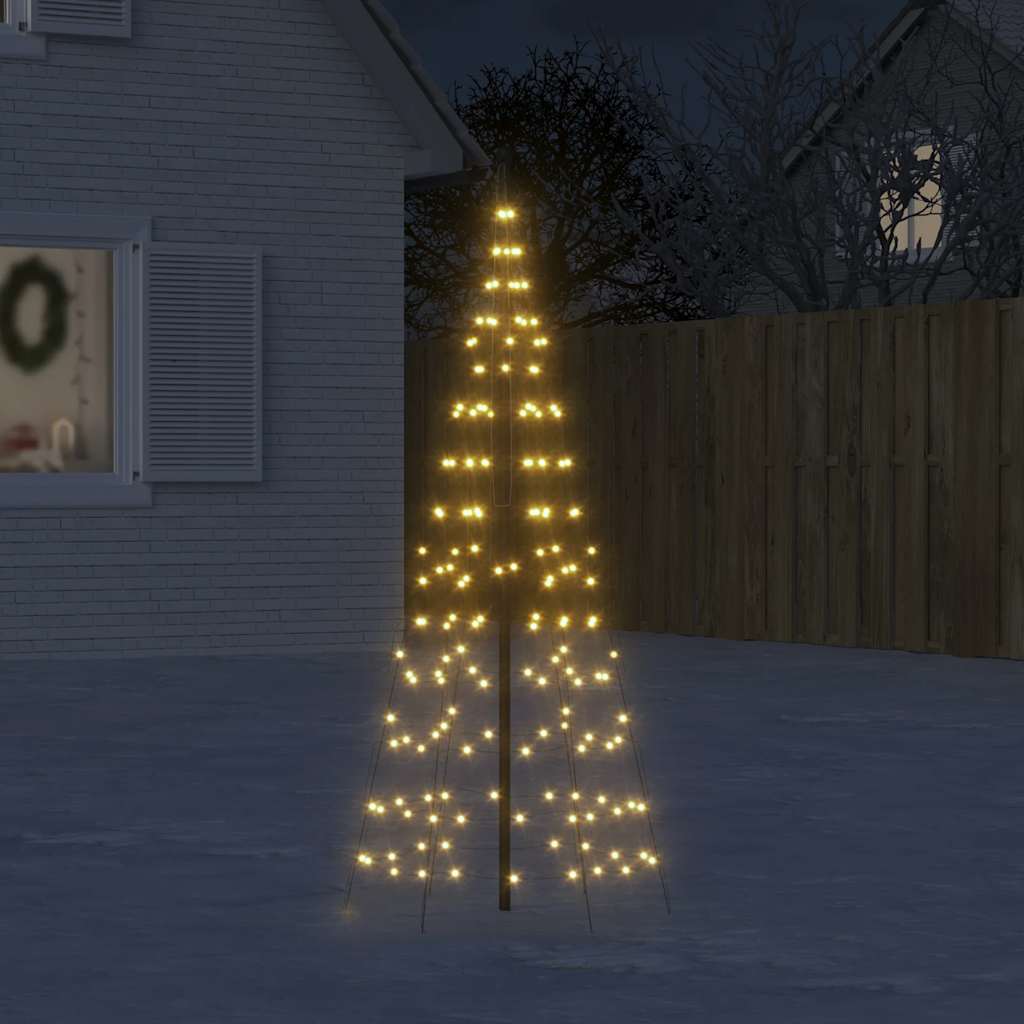 Vidaxxl Sapin de Noël LED sur mât 200 LED blanc chaud 180 cm