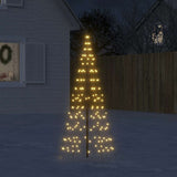 Vidaxxl Sapin de Noël LED sur mât 200 LED blanc chaud 180 cm