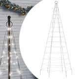 Vidaxxl Sapin de Noël LED sur mât 200 LED blanc froid 180 cm