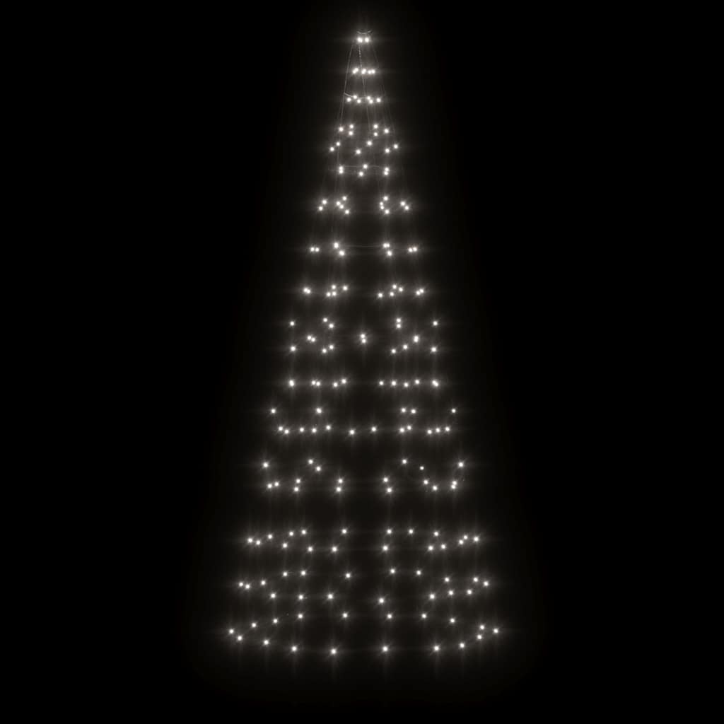Vidaxxl Sapin de Noël LED sur mât 200 LED blanc froid 180 cm