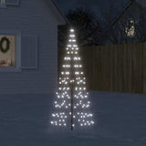 Vidaxxl Sapin de Noël LED sur mât 200 LED blanc froid 180 cm