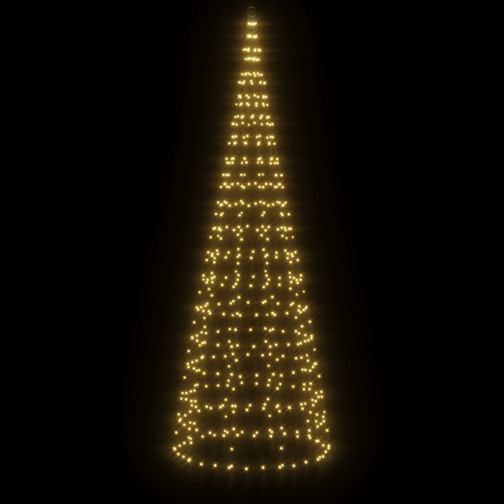 Vidaxl led-kerstboom aan vlaggenmast 550 led's warm wit 300 cm