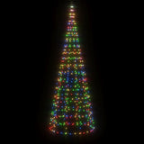 Vidaxxl Sapin de Noël LED sur mât de drapeau 550 LED colorées 300 cm