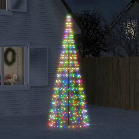 Vidaxxl Sapin de Noël LED sur mât de drapeau 550 LED colorées 300 cm