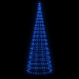 Vidaxxl Sapin de Noël LED sur mât de drapeau 550 LED 300 cm bleu