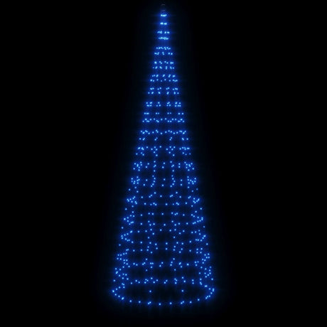 Vidaxxl Sapin de Noël LED sur mât de drapeau 550 LED 300 cm bleu