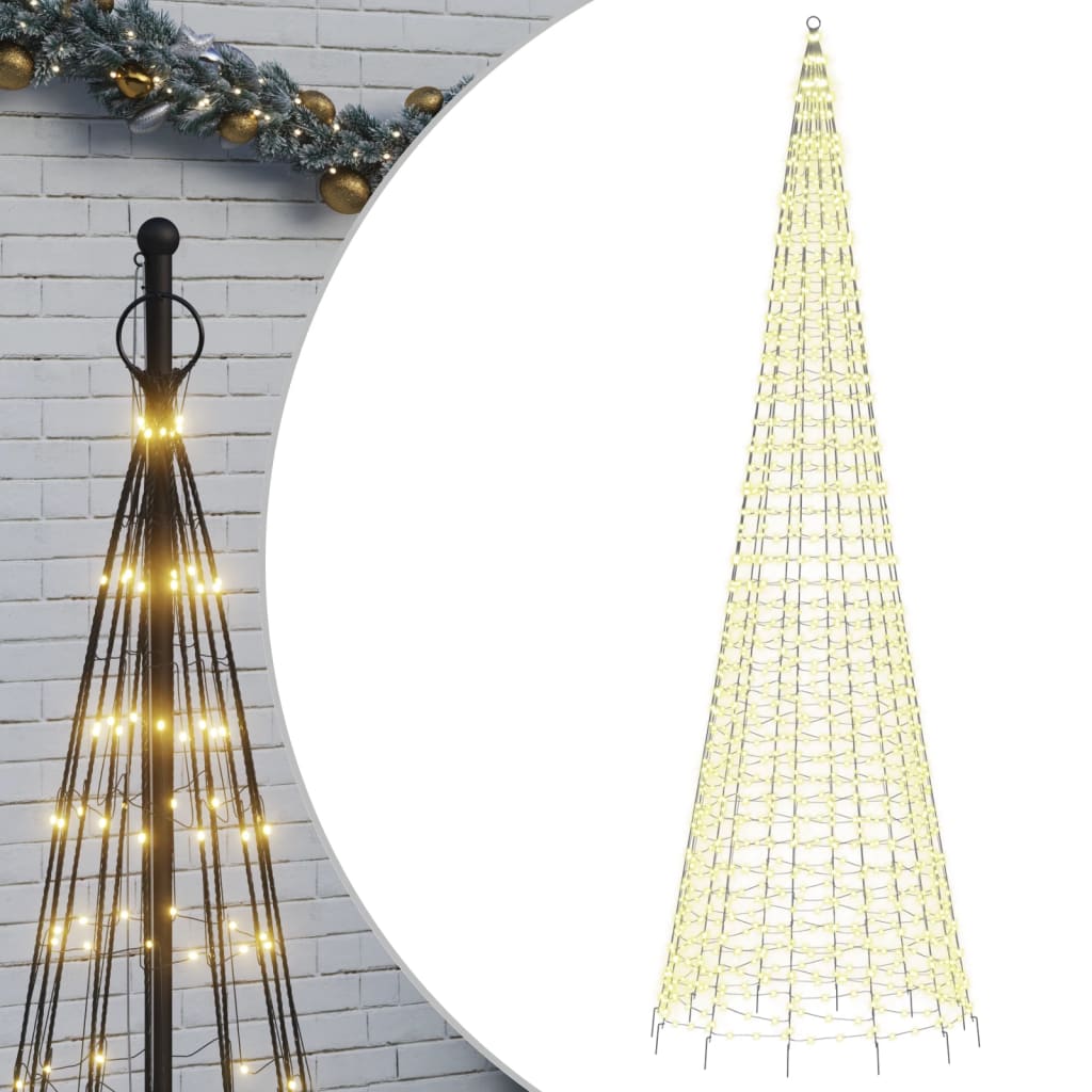 Vidaxl led-kerstboom aan vlaggenmast 1534 leds warm wit 500 cm