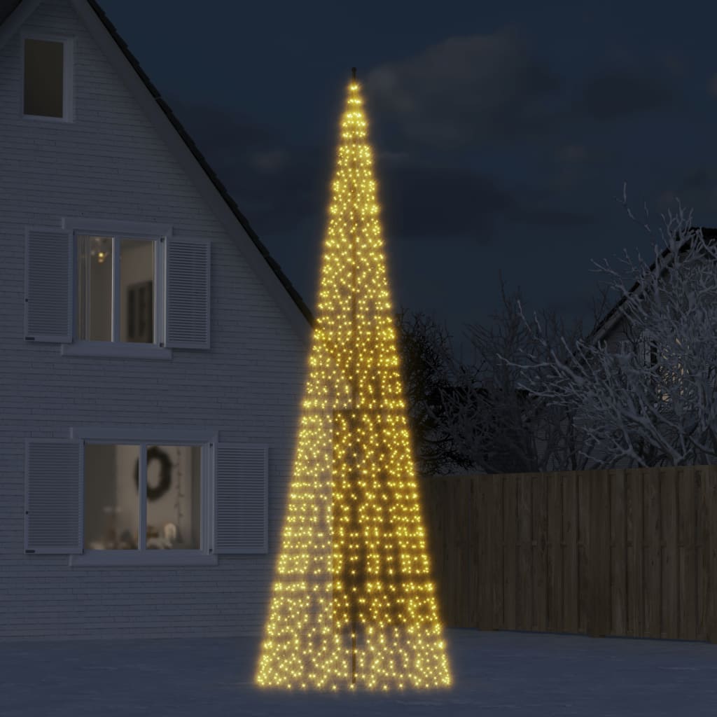 Vidaxl led-kerstboom aan vlaggenmast 1534 leds warm wit 500 cm