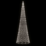 Vidaxxl Sapin de Noël LED sur mât de drapeau 1534 LED blanc froid 500 cm