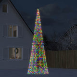 Vidaxxl Sapin de Noël LED sur mât de drapeau 1534 LED colorées 500 cm
