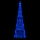 Vidaxxl Sapin de Noël LED sur mât de drapeau 1534 LED 500 cm bleu