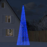 Vidaxxl Sapin de Noël LED sur mât de drapeau 1534 LED 500 cm bleu