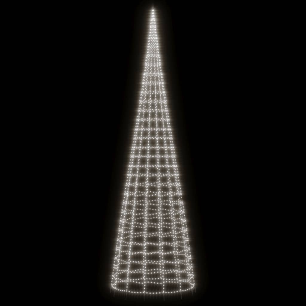 Vidaxl led-kerstboom aan vlaggenmast 3000 leds koud wit 800 cm