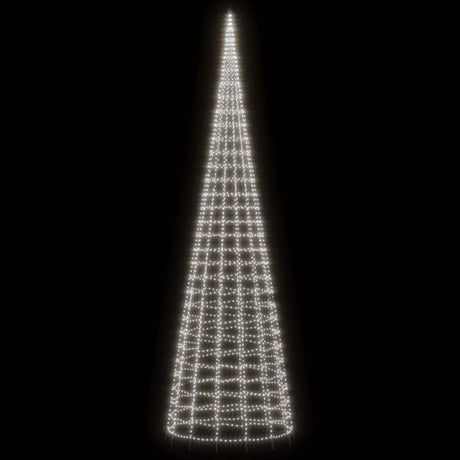 Vidaxxl Sapin de Noël LED sur mât de drapeau 3000 LED blanc froid 800 cm