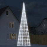 Vidaxxl Sapin de Noël LED sur mât de drapeau 3000 LED blanc froid 800 cm
