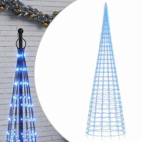 Vidaxxl Sapin de Noël LED sur mât de drapeau 3000 LED 800 cm bleu