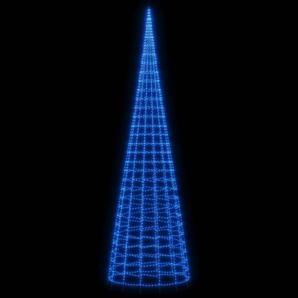 Vidaxl Light Cone på flaggstång 3000 blå lysdioder 800 cm