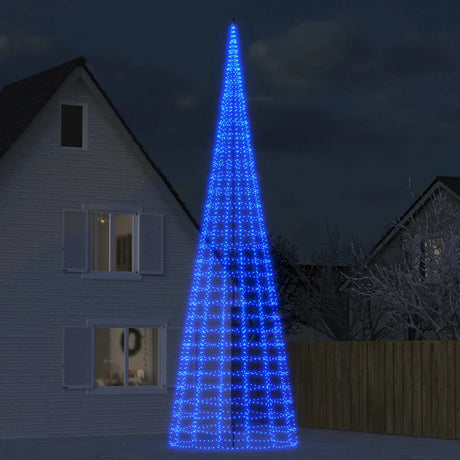 Vidaxxl Sapin de Noël LED sur mât de drapeau 3000 LED 800 cm bleu