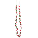 Vidaxx guirlandes de Noël avec fleurs 6 pcs 250 cm printemps rose rouge