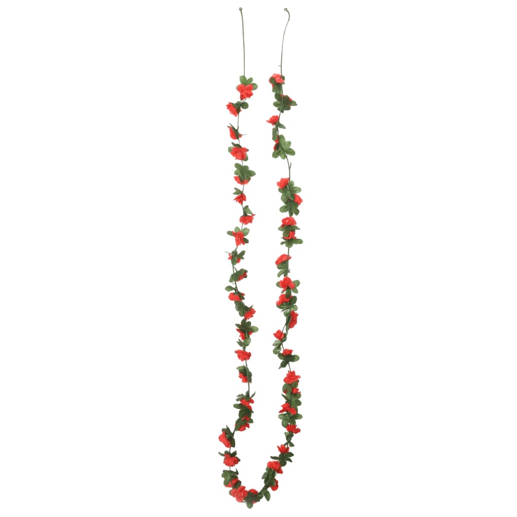 VidaXL guirlandes de Noël avec fleurs 6 pcs 250 cm rouge printemps