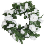 Vidaxl Christmas Garlands with Flowers 6 St 250 cm Spring White