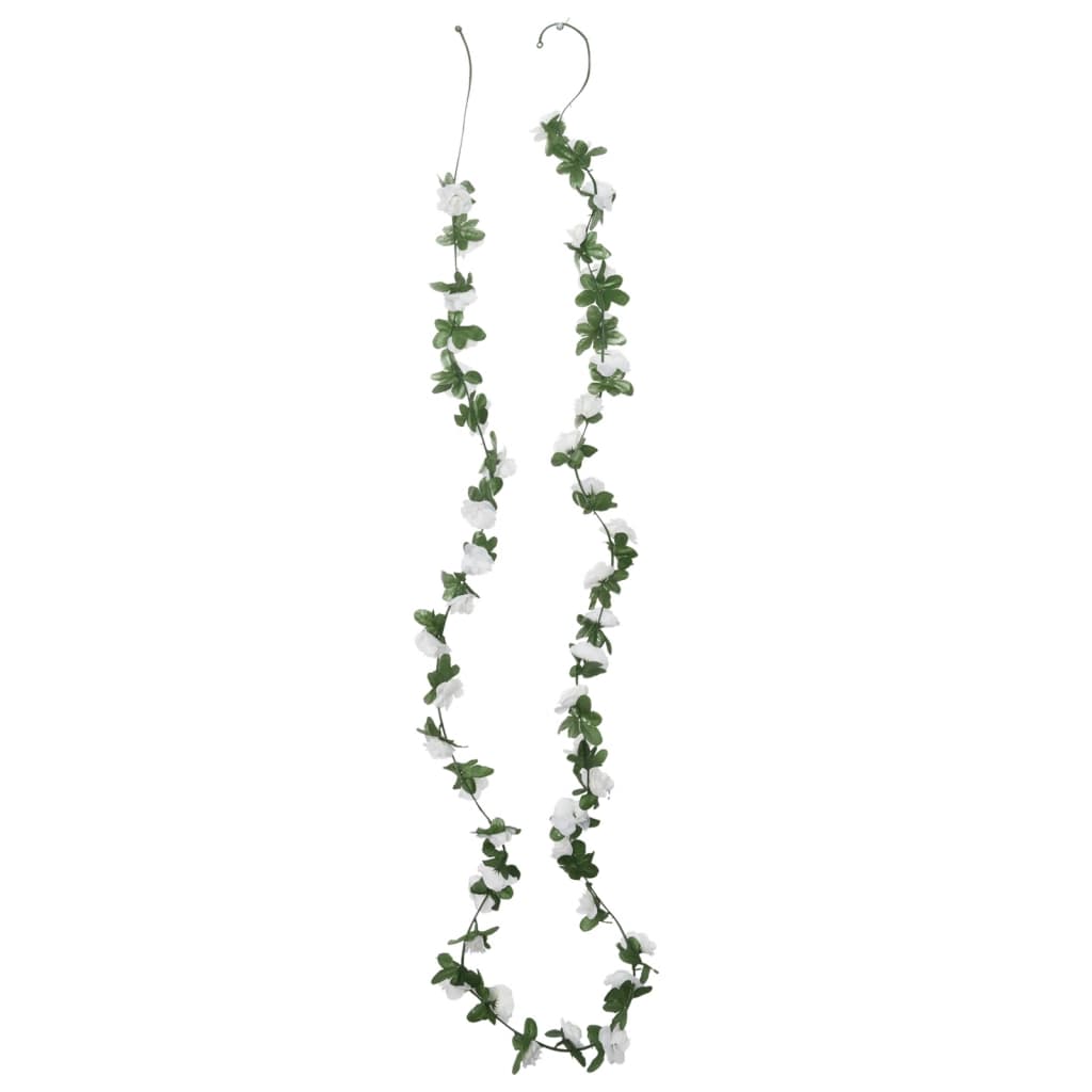 Vidaxl Garlands de Noël avec des fleurs 6 st 250 cm Spring White