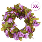 Vidaxl Christmas Garlands With Flowers 6 st 250 cm Light Purple