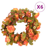 Bidaxl julkransar med blommor 6 st 250 cm orange