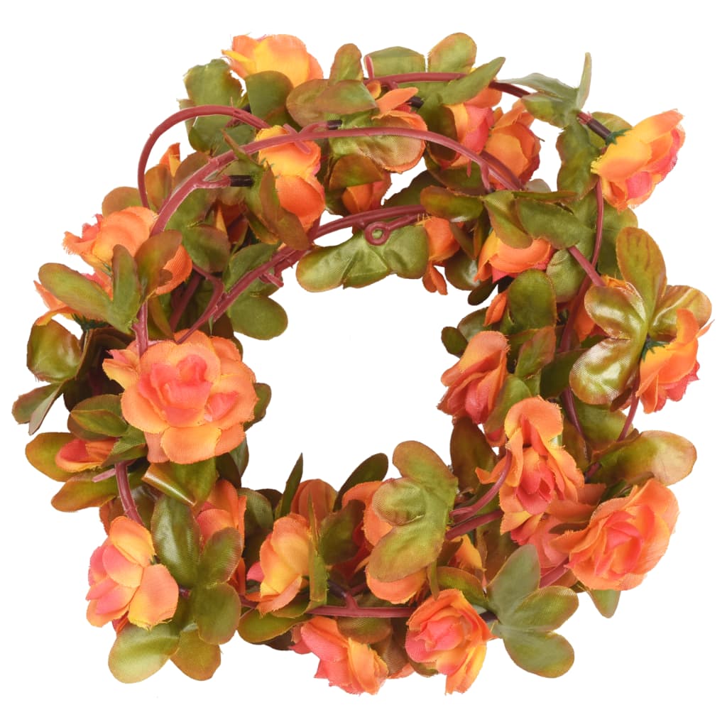 Bidaxl julkransar med blommor 6 st 250 cm orange