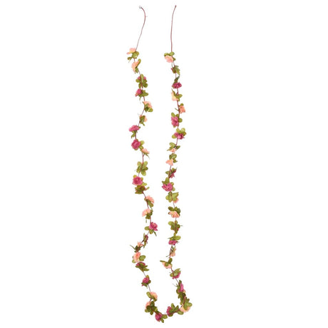 VidaXL guirlandes de fleurs 6 pcs 250 cm rose rouge