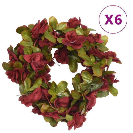 Vidaxx guirlandes de fleurs 6 pcs 250 cm rouge vin