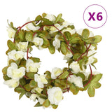 Vidaxx guirlandes de Noël avec fleurs 6 pcs 250 cm blanc
