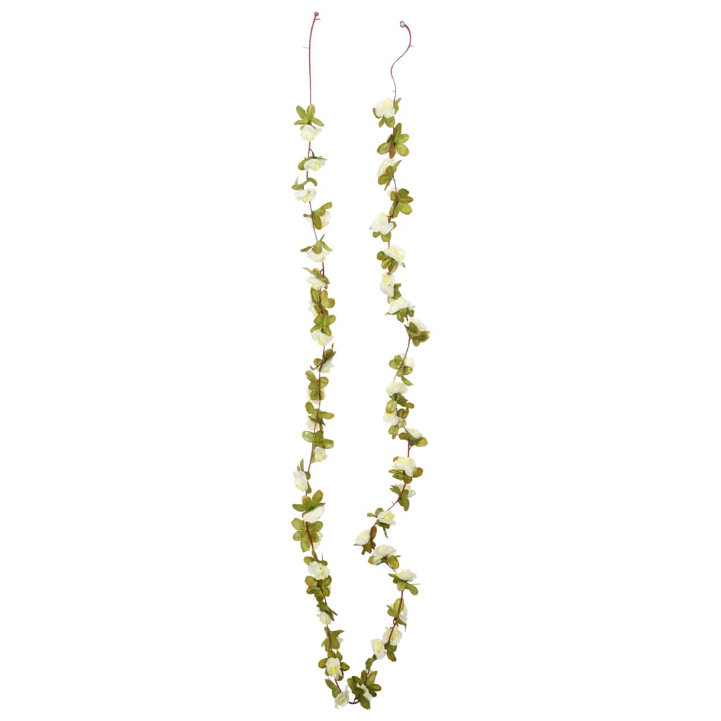Vidaxx guirlandes de Noël avec fleurs 6 pcs 250 cm blanc