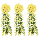 Vidaxx guirlandes de Noël avec fleurs 3 pcs 85 cm jaune