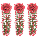 VidaXL guirlandes de Noël avec fleurs 3 pcs 85 cm rose